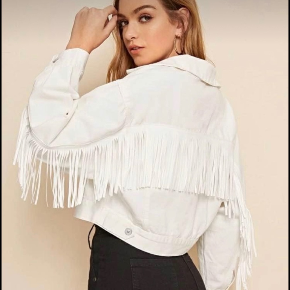 White SHEIN jean jacket